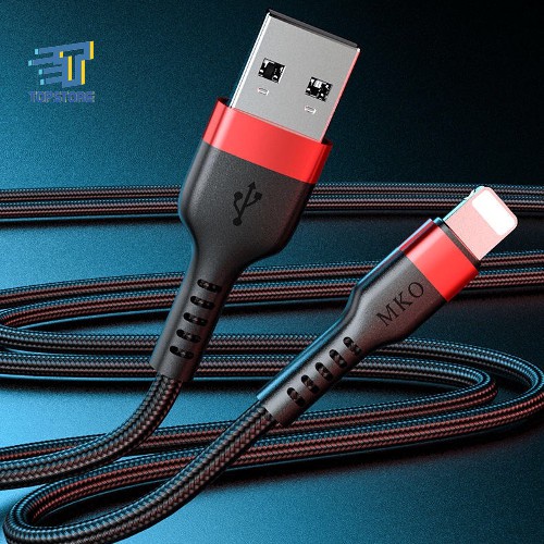 Dây Sạc Nhanh Topstore MKO 5A Cho Các Dòng Máy IPhone ,Cáp Sạc Bọc Dù Chống Gãy Đứt,Hỗ Trợ Sạc Nhanh - Hàng Chính Hãng