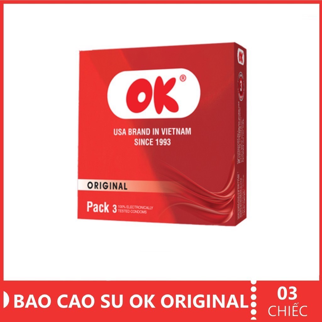 Bao cao su chất lượng cao OK - Hộp 12 chiếc( 3 chiếc)