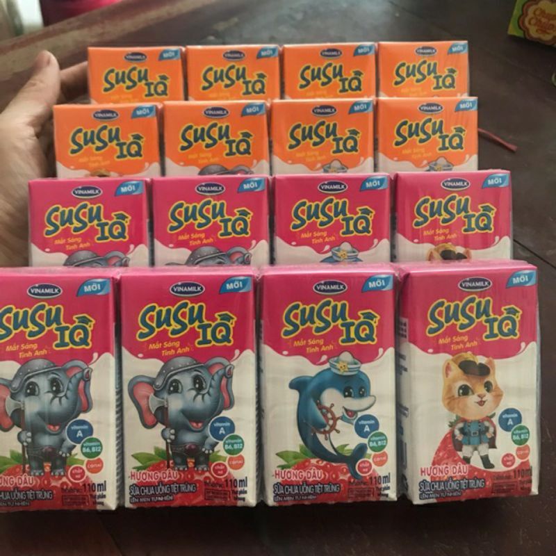 2 vỉ sữa susu cam+ dâu Vinamilk