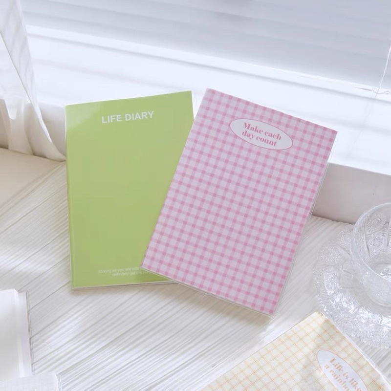 Sổ Tay Sổ Bullet Journal Ruột Caro Bìa Bọc Plastic Kẻ Caro Phong Cách Highteen Mẫu 2022