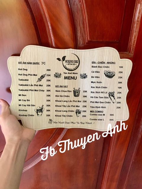 Menu gỗ độc lạ