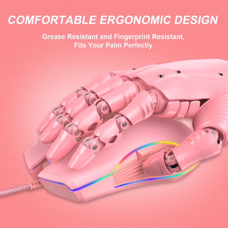 Chuột Quang Máy Tính Dây Bện USB Có Đèn Nền Nhiều Màu Sắc 7 Nút Bấm Tiện Dụng Cho Văn Phòng / Nhà