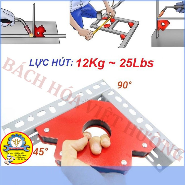 Ke góc nam châm thông minh chính hãng đủ size, ke góc vuông 100%, ê ke nam châm vuông góc hàn 12kg 22kg 33kg