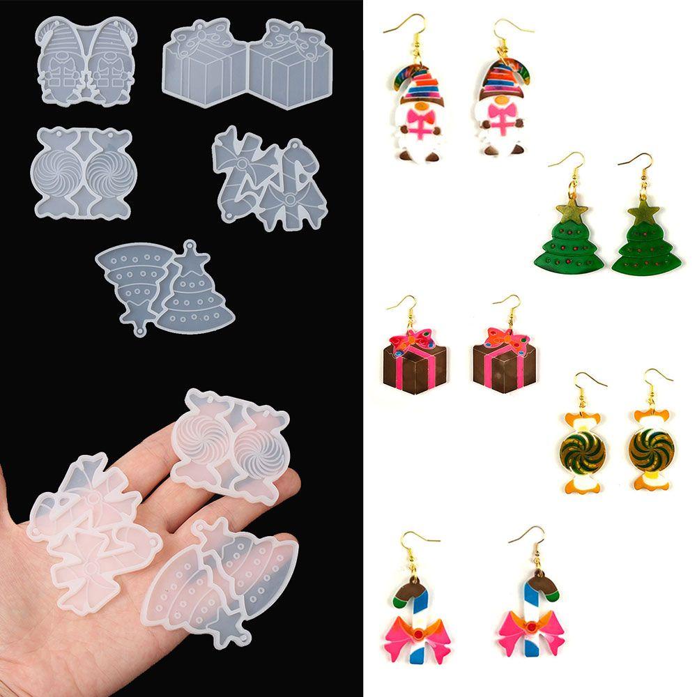 Set 5 Khuôn Làm Bông Tai Bằng Nhựa Resin UV DIY Hình Chú Lùn|Khuôn Silicone Làm Đồ Trang Sức