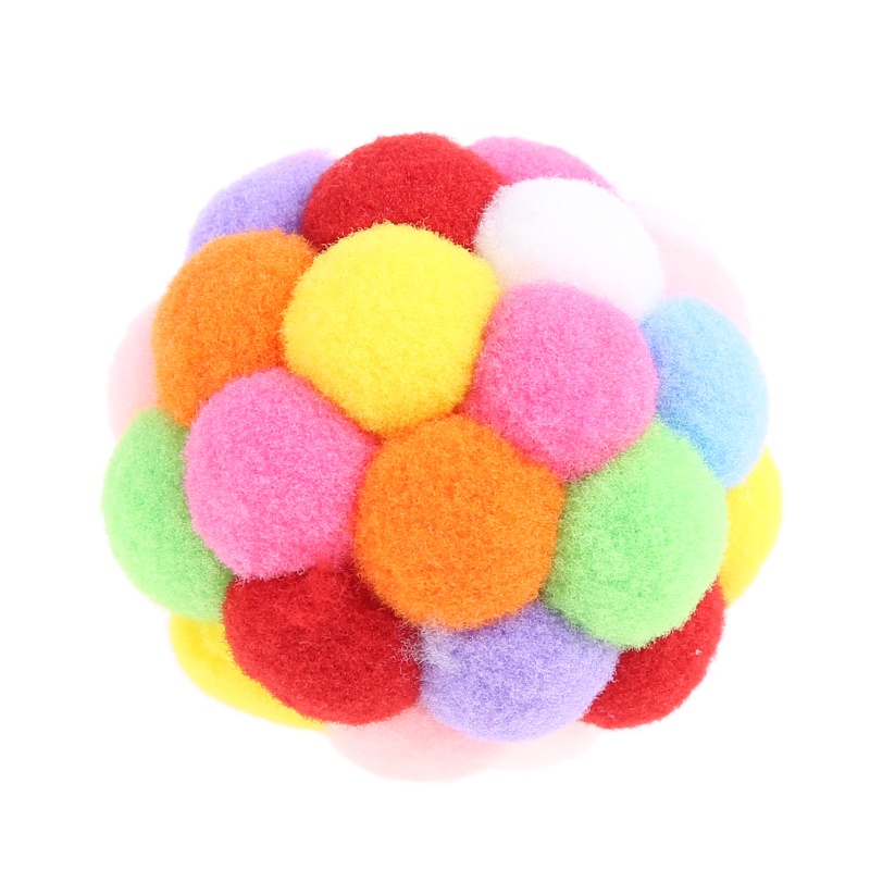 Đồ Chơi Bóng Nảy Gắn Chuông Màu Cầu Vồng Dễ Thương Cho Mèo Cưng