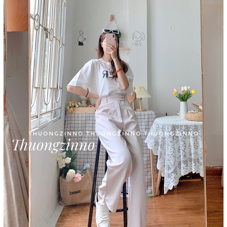 [Ảnh thật/Video] Quần ống rộng Hàn Quốc tông màu lạ