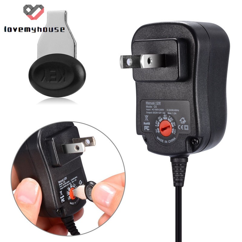 ☁ி☁ Universal Mains AC/DC Power Source Adaptor Supply Plug Charger 3V-12V