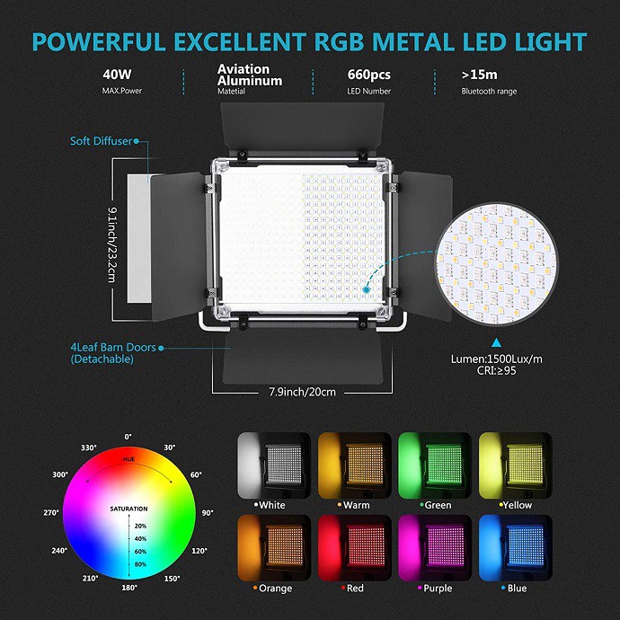 Đèn led quay phim chụp ảnh Neewer 660 RGB