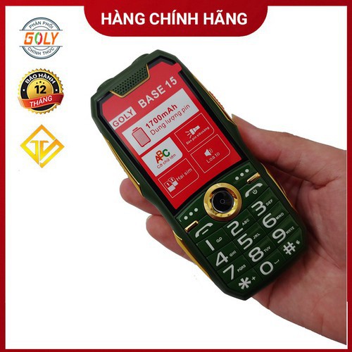 Điện thoại Goly base 15 Black Phím số to, Loa lớn , Pin Trâu - Hàng chính hãng