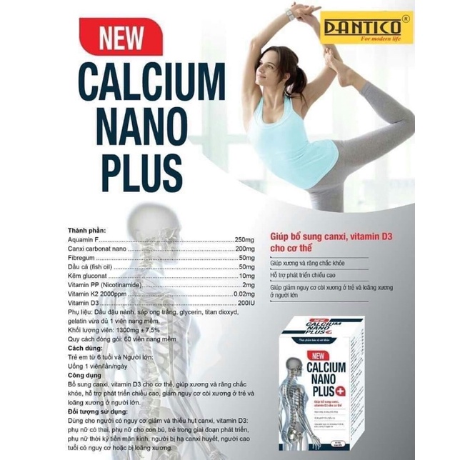 Calcium Nano Plus (Bổ sung Calci, vitamin D3, vitamin K2)