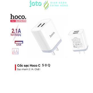 Củ sạc iphone, củ sạc nhanh iphone 2 cổng hàng chính hãng hoco c50 ,joto