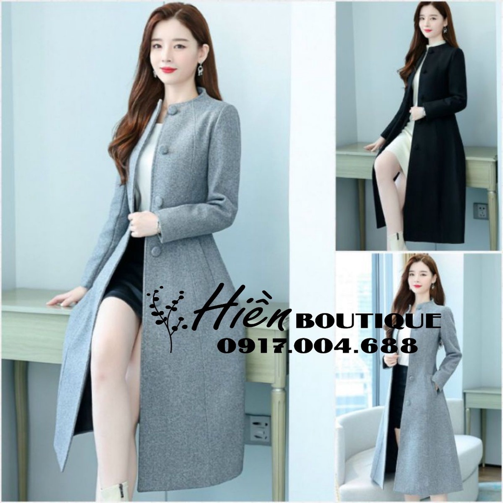 Áo Khoác Nữ Dáng Dài - Áo Dạ Cổ Đứng Dáng Xoè Cao Cấp Quảng Châu Siêu Ấm Sang Trọng