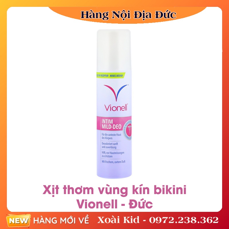 XỊT KHỬ MÙI VÀ KHÁNG KHUẨN VÙNG ÂM ĐẠO VIONELL INTIM CỦA ĐỨC -DATE MỚI NHẤT