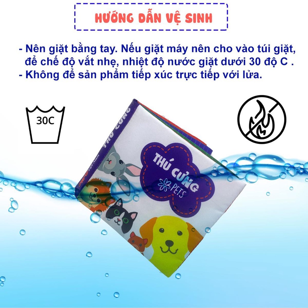 Sách vải sơ sinh song ngữ - Kích Thích Thị Giác Giúp Bé Phát Triển Trí Tuệ  - Pipo Việt Nam
