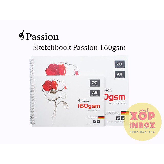Sổ giấy Canson Sketchbook Passion A4/A5