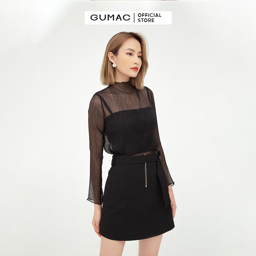 Chân váy nữ chữ A GUMAC phối dây kéo nhiều màu VB597 | BigBuy360 - bigbuy360.vn