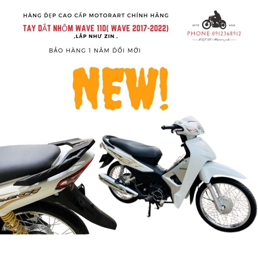 Tay Dắt Nhôm Đúc Wave 110 – Cản Sau Wave Anpha 2017-2022