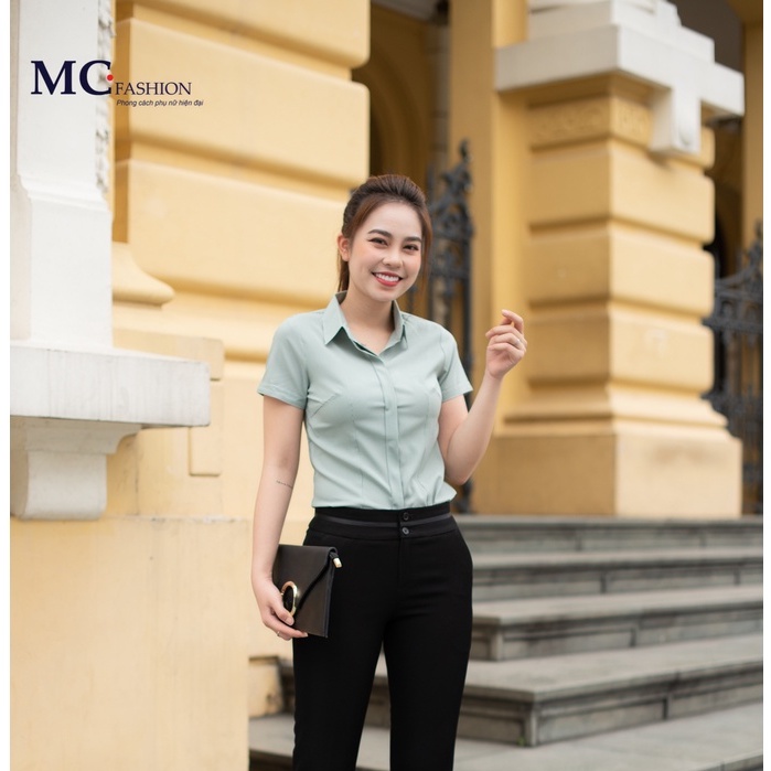 Áo sơ mi ngắn tay MC Fashion chất vải silk lụa A681