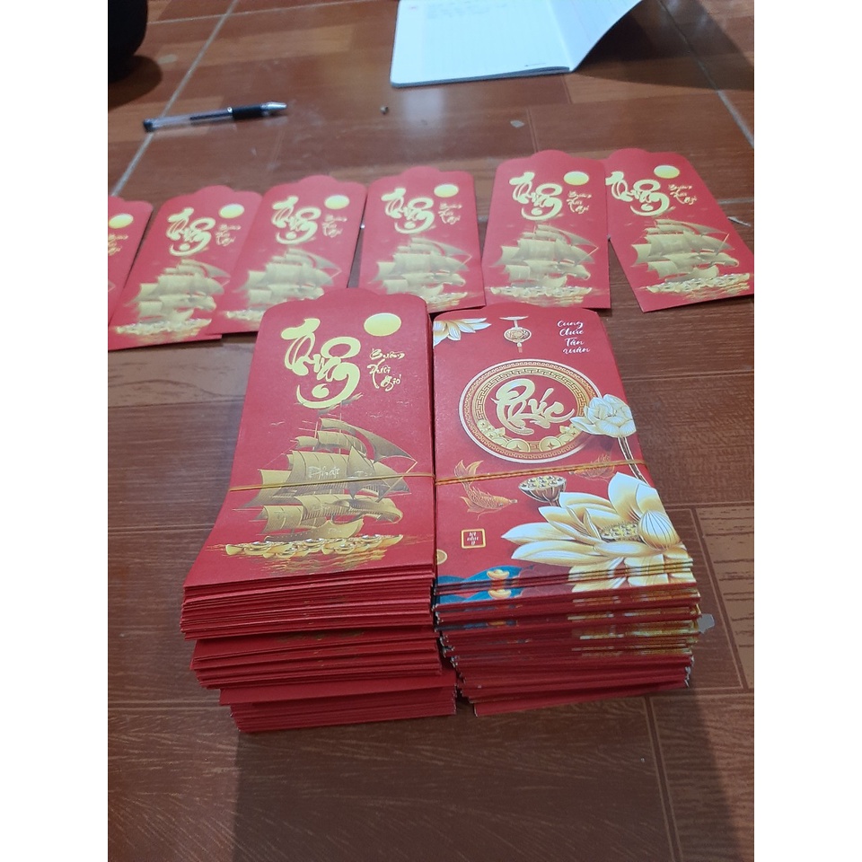 100 Bao Lì Xì 2022 Giá Sỉ Rẻ màu Đỏ Đẹp, Phúc, Thuận Buồm Xuôi Gió .ĐTBX