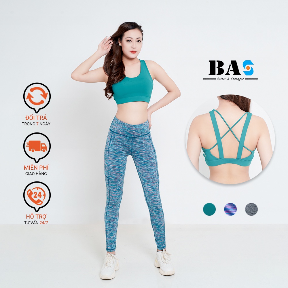 Áo bra tập gym yoga Aerobic nữ BAS croptop đan lưng chéo cách điệu thời trang, hiện đại - AB30025