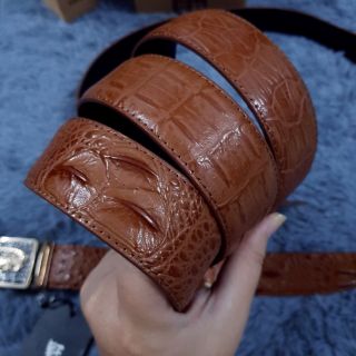 Dây nịt da bò dập vân cá sấu QC