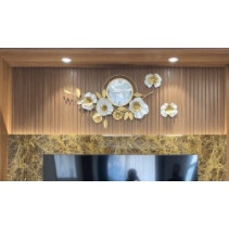 Đồng Hồ Treo Tường, Đồng Hồ Trang Trí Decor Hoa Mai Vàng Mã 2106a