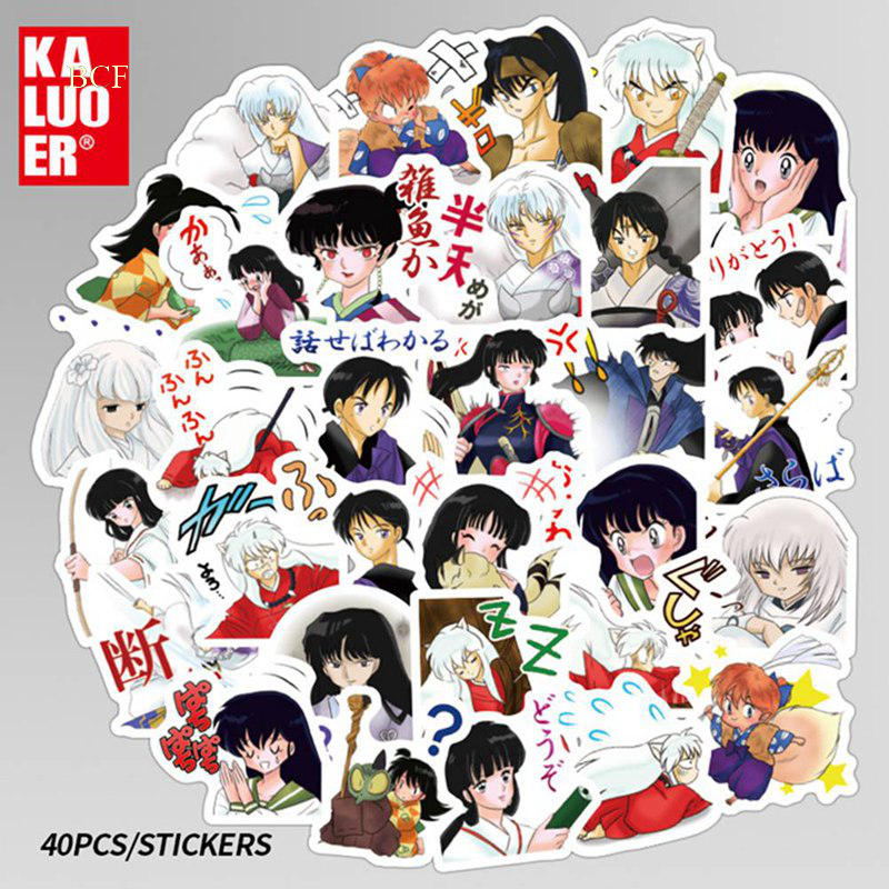 Set 40 Miếng Dán Trang Trí Hình Anime Inuyasha