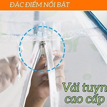 Màn chụp, mùng chụp tự bung đỉnh vuông cao cấp Hoàng Nhân II BẢO HÀNH 1 năm