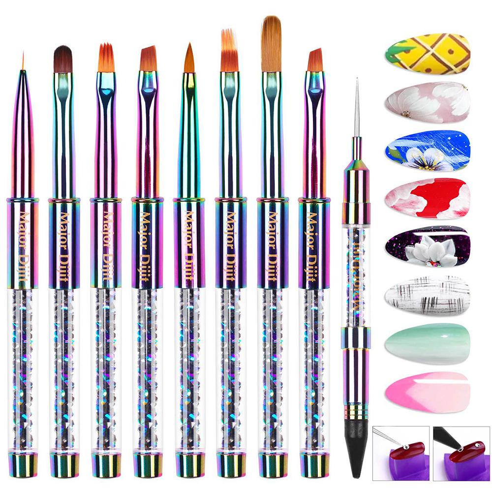 1 Cọ Vẽ Móng Tay DYRUIDOJ|Cọ Sơn Móng Tay Cán Nhựa Acrylic Màu Cầu Vồng