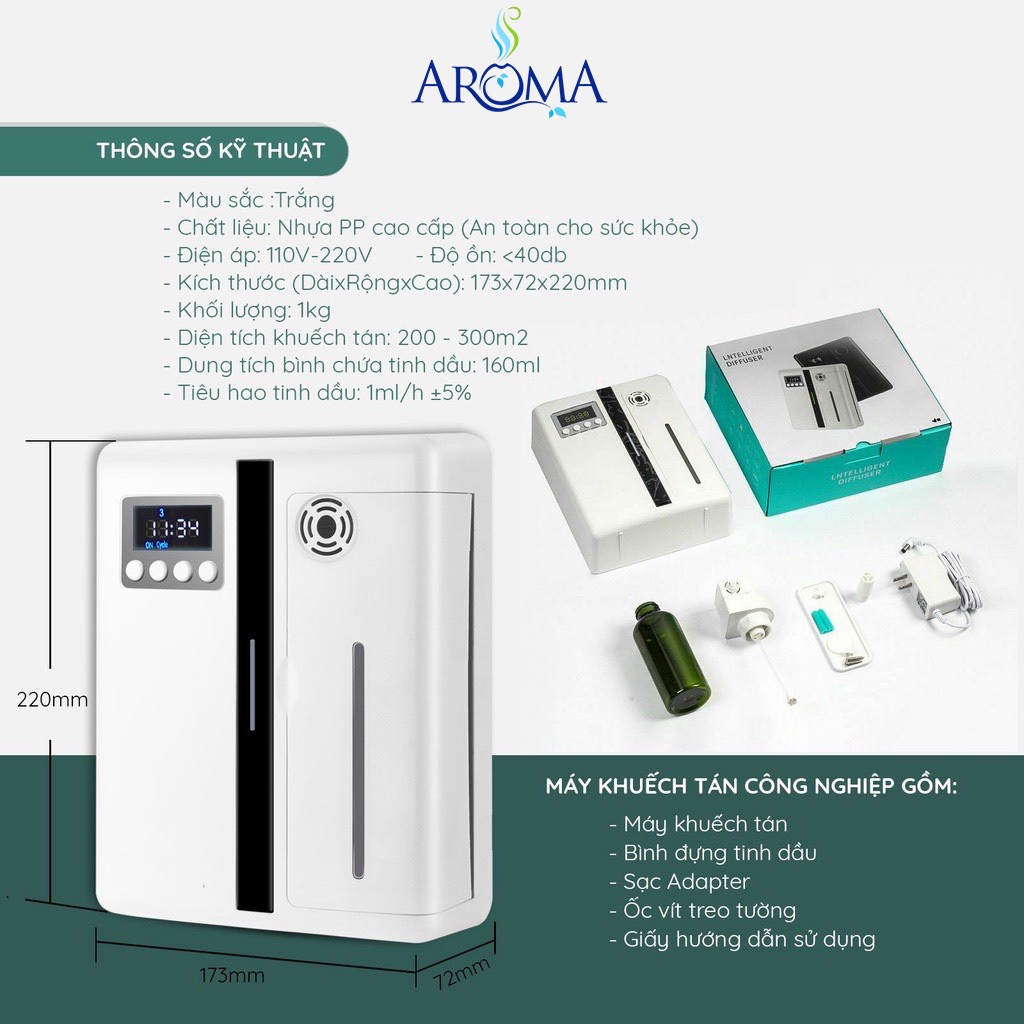 Máy xông tinh dầu công nghiệp Aroma công suất lớn, diện tích lớn 300m vuông