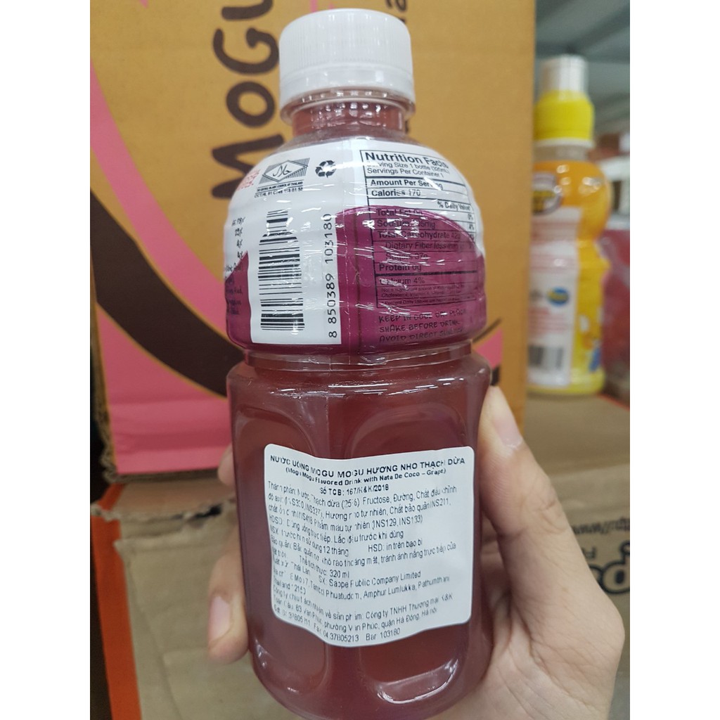 NƯỚC UỐNG MOGU NHO THẠCH DỪA CHAI 320ML