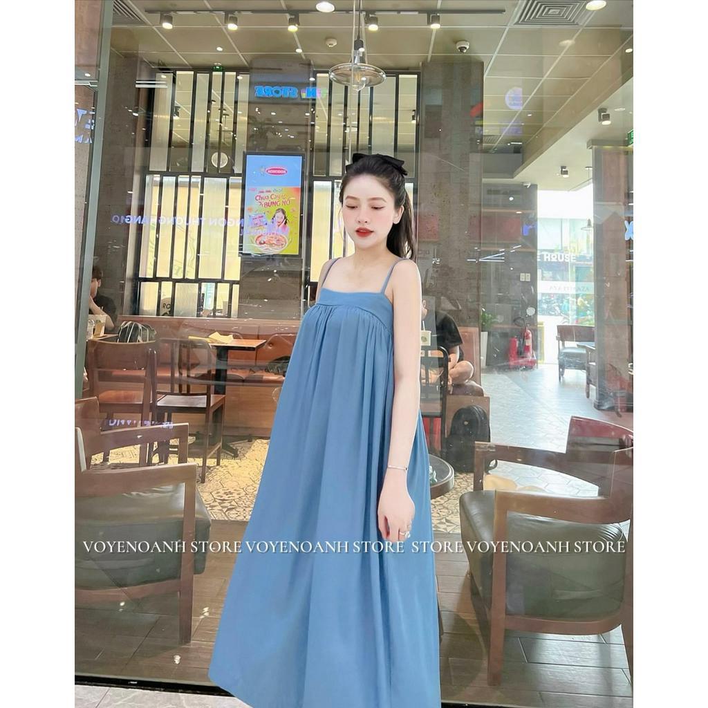 Váy Babydoll dáng xòe thô hai dây form dài vạt bầu cực xinh GB93498394