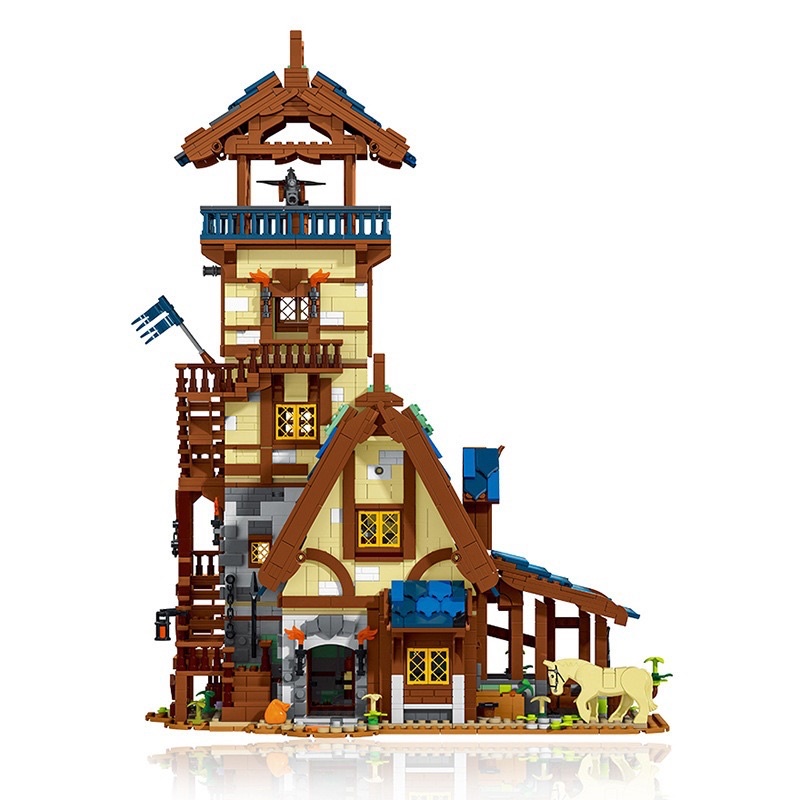 UG 50106 Medieval Town Guard Tower Bộ đồ chơi lắp ráp mô hình Tháp canh phòng thủ của thị trấn thời Trung cổ