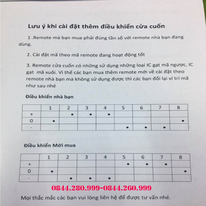 [Hàng chính hãng-Bảo hành 12 tháng]  Điều khiển cửa cuốn mã gạt tần số 433Mhz GERMANY.Sóng siêu khỏe>>50m