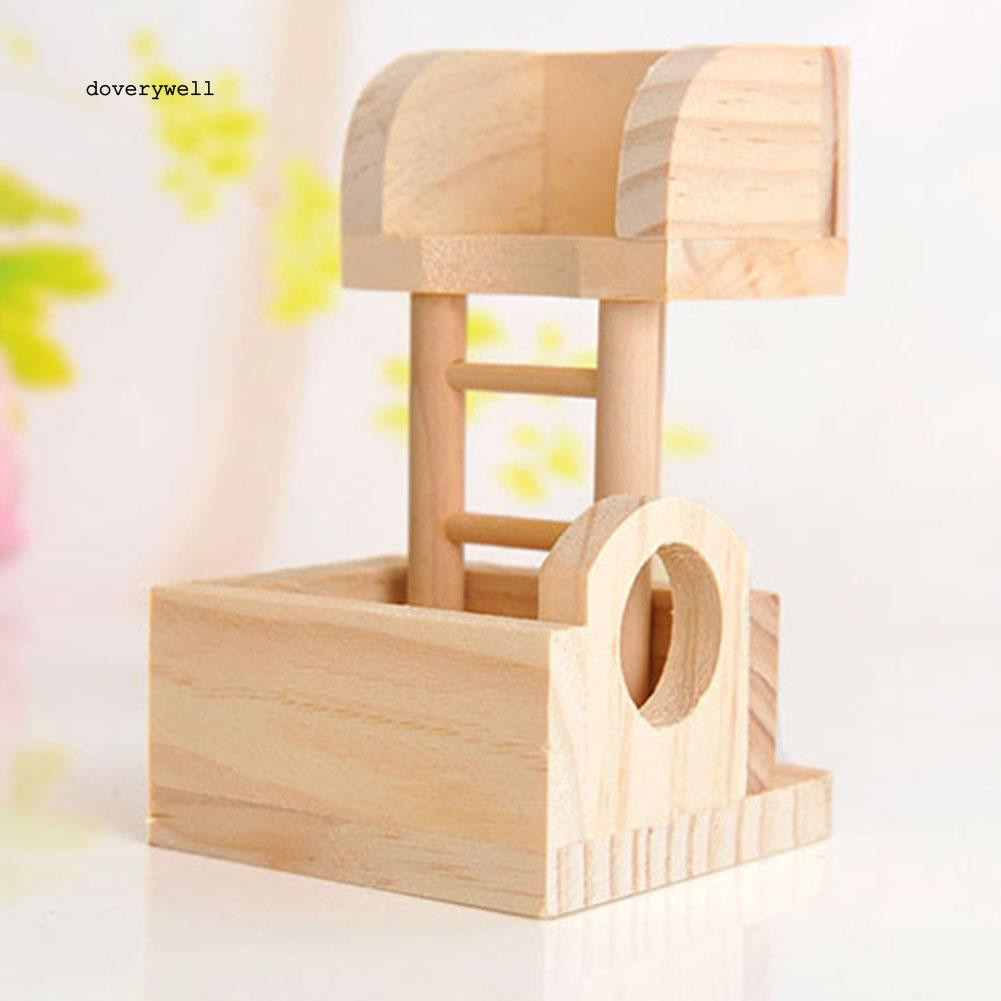 Ngôi nhà 2 tầng mini bằng gỗ dùng leo trèo thú vị cho chuột hamster