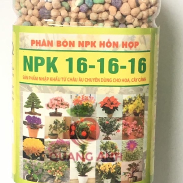 Phân tan chậm NPK tổng hợp 16-16-16 chuyên dùng cho hoa, cây cảnh chai 500g