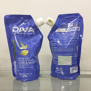 Dầu Hấp Diva Collagen Siêu Mượt 500ml (xanh)