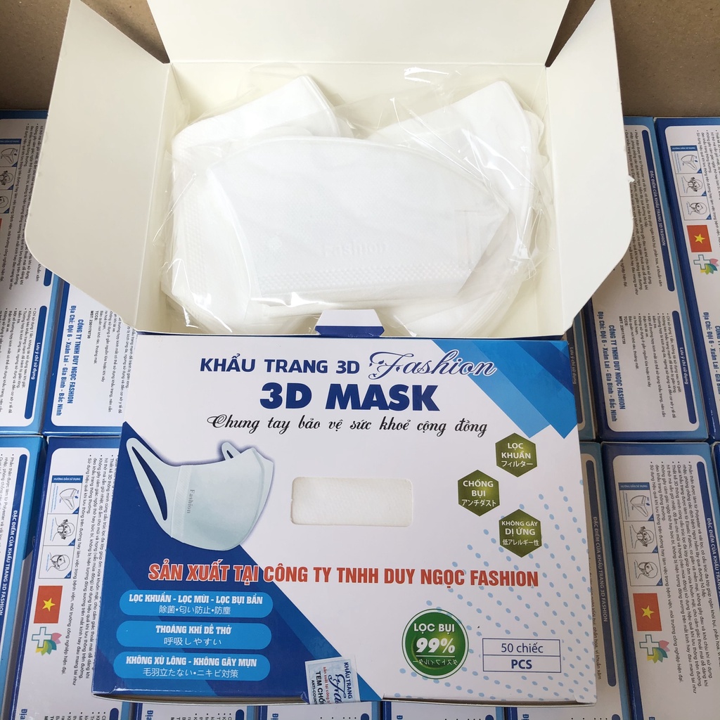 Khẩu Trang 3D MASK Mềm Mại, 4 Lớp Kháng Khuẩn, Kháng Bụi, Kháng Tia UV