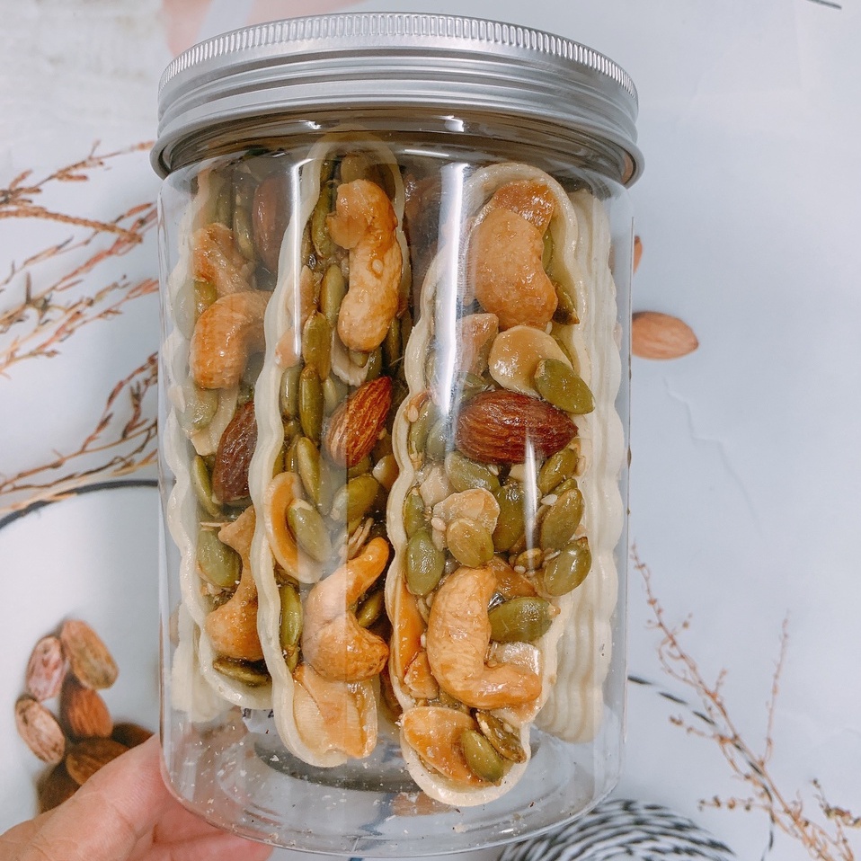 Bánh thuyền mix hạt dinh dưỡng - Granola thuyền - Hủ 250gr
