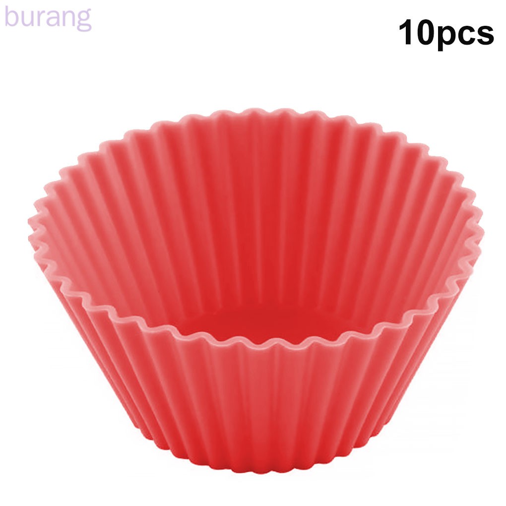 Bộ 10 Cốc Silicone Tròn Làm Bánh Cupcake