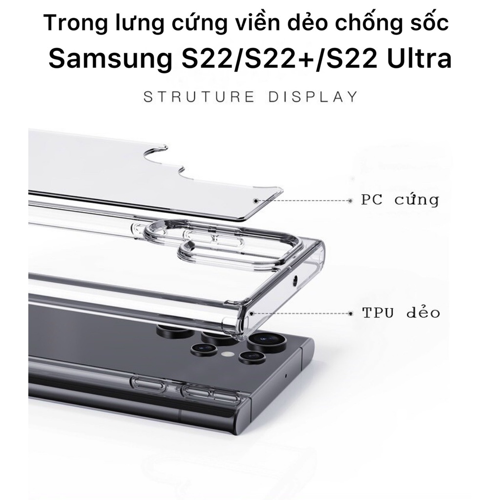 Ốp trong lưng cứng viền dẻo chống sốc cho Samsung S23 / S23+ / S23 Ultra chính hãng Likgus