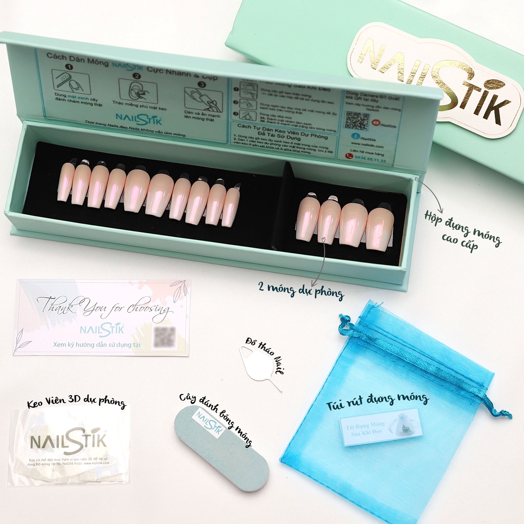 Móng úp thiết kế by NAILSTIK, thạch đủ màu