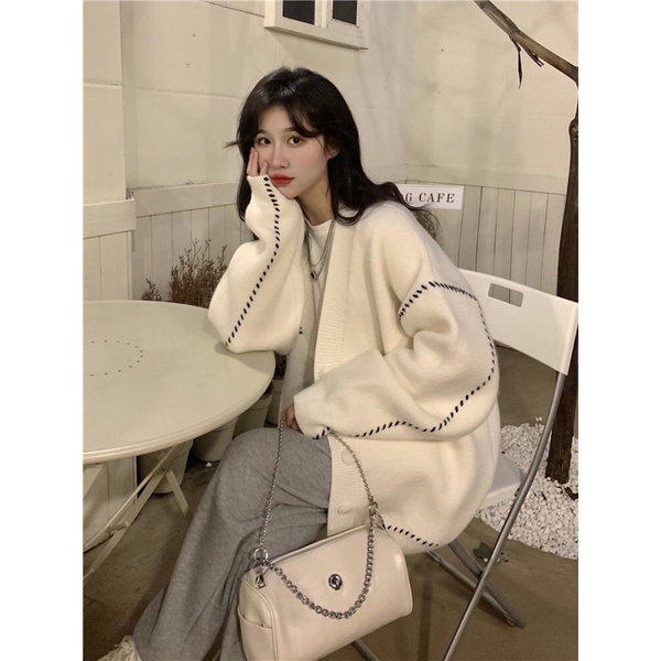 Áo Cardigan Len Dệt Viền siêu đẹp dày dặn |kèm hình thật cận chất 100%|
