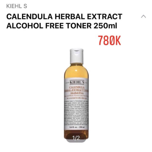 Nước hoa hồng Kiehl’s hoa cúc Calendula Herbal Extract Toner 250ml