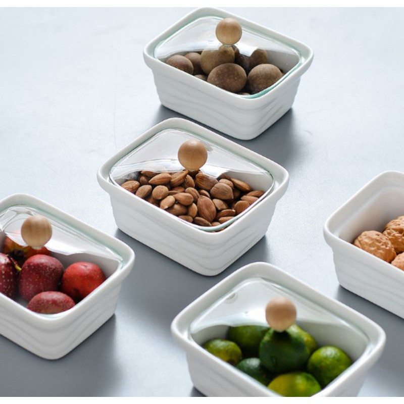 KHAY SỨ TRẮNG ĐẾ TRE ĐỰNG MỨT