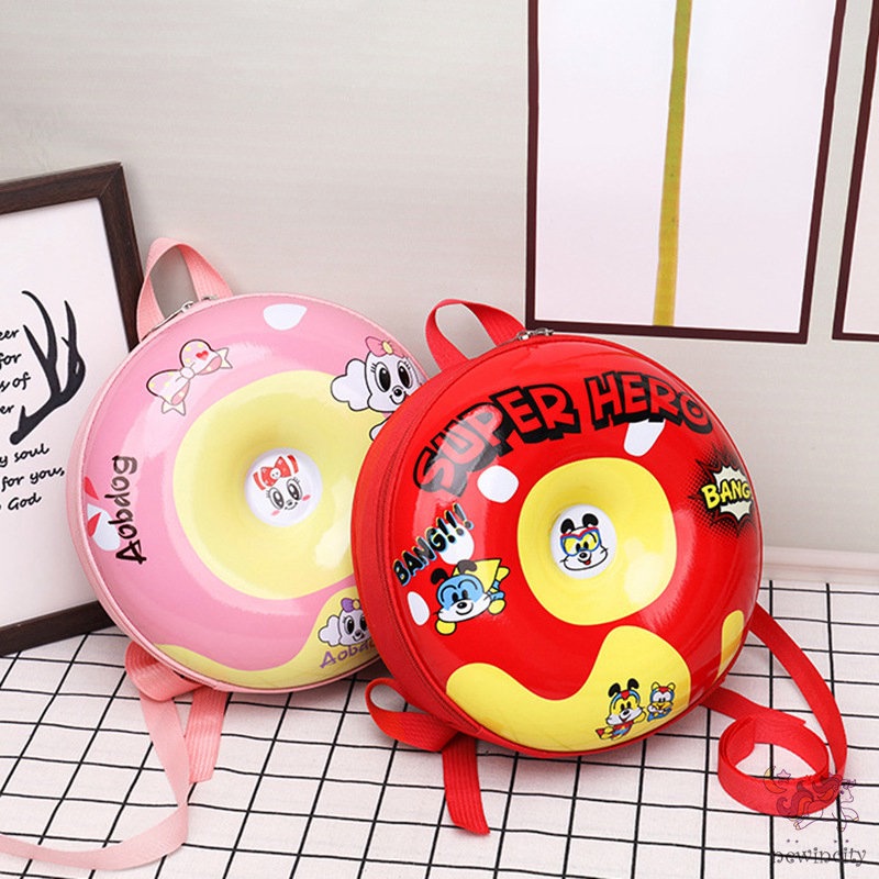 Balo Đi Học Hình Tròn Họa Tiết Hoạt Hình Phong Cách Hàn Quốc Cho Trẻ Em