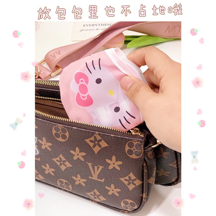 Quạt Xếp Mini Hình Tròn Họa Tiết Hoạt Hình Dễ Thương