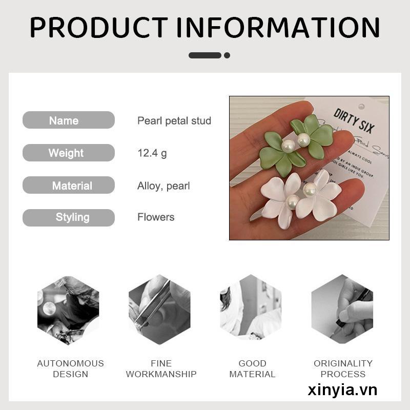 Bông Tai Mạ Bạc 925 Hình Cánh Hoa Xinh Xắn Thời Trang Cho Nữ