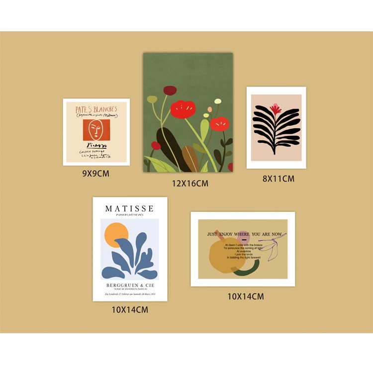 Miếng Dán Tường Trang Trí Hình Khung Ảnh Họa Tiết Hoa Phong Cách Bắc Âu Thẻ