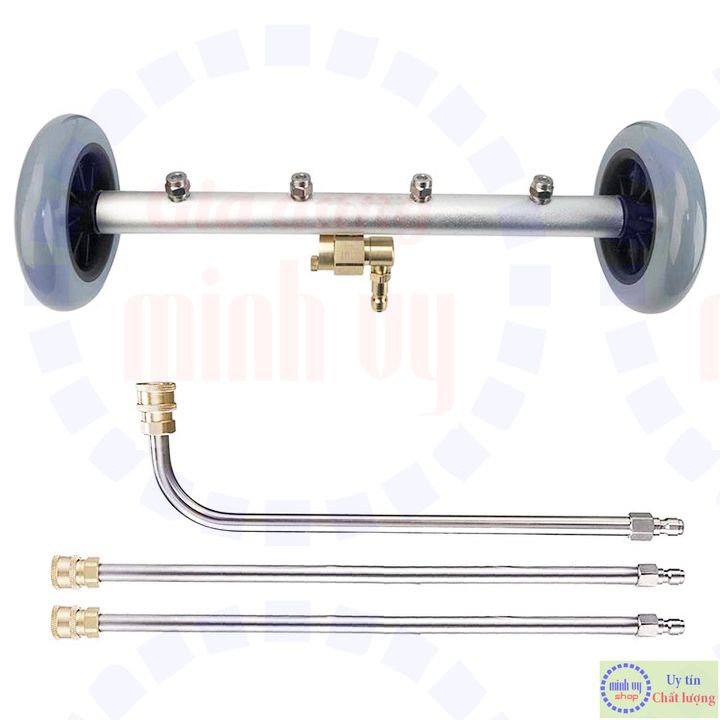Bộ dụng cụ vệ sinh gầm xe ô tô- vệ sinh bề mặt sàn chức năng 2 trong 1 - gồm 4 béc phun - 3 thanh nối dài